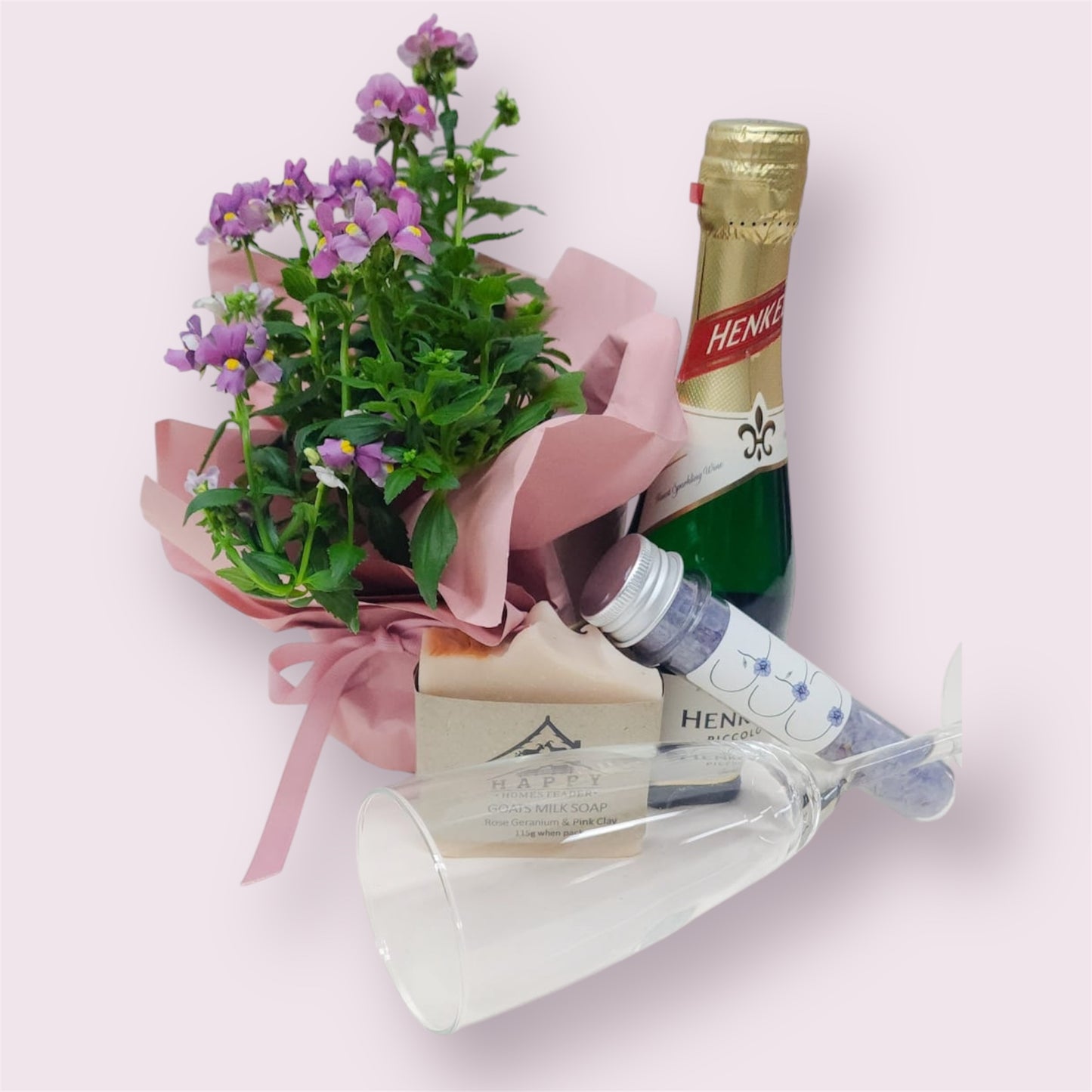 Treat Yo’ Self Bubbles and Bath Hamper