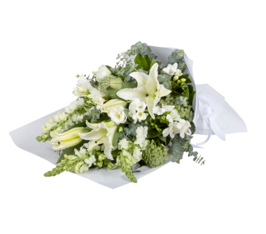 Condolence Lillies White Flower Bouquet