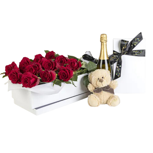 Romantic Red Roses Deluxe Bouquet Hamper
