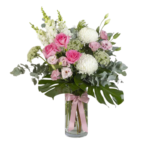Premium Pink Rose Flower Bouquet in a Vase