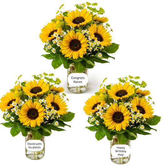 Personalised Posy of Flowers or Sunflowers