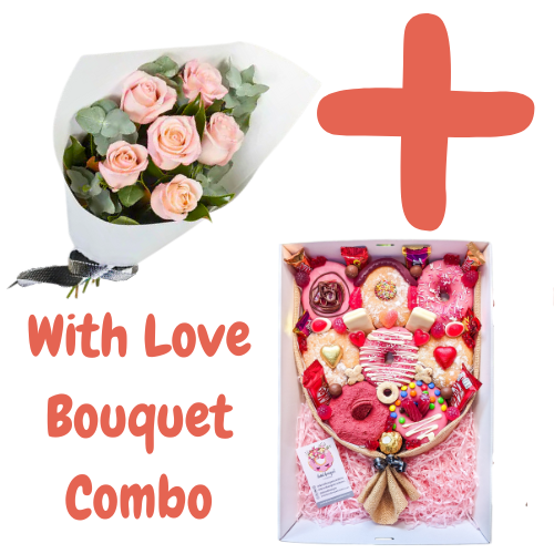 With Love combo - Fresh Flowers and Donut Bouquet Combo