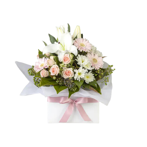 Soft Pastel In-season Flower Bouquet in a Box