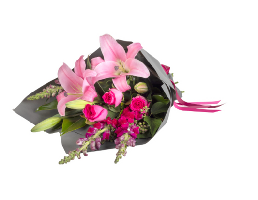 Oriental Lily Pink Flower Bouquet