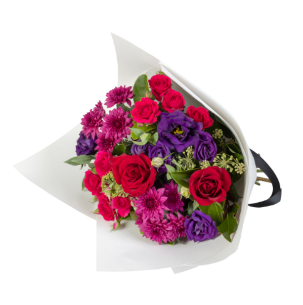 Pink, Purple and Red themed Seasonal Flower Bouquet