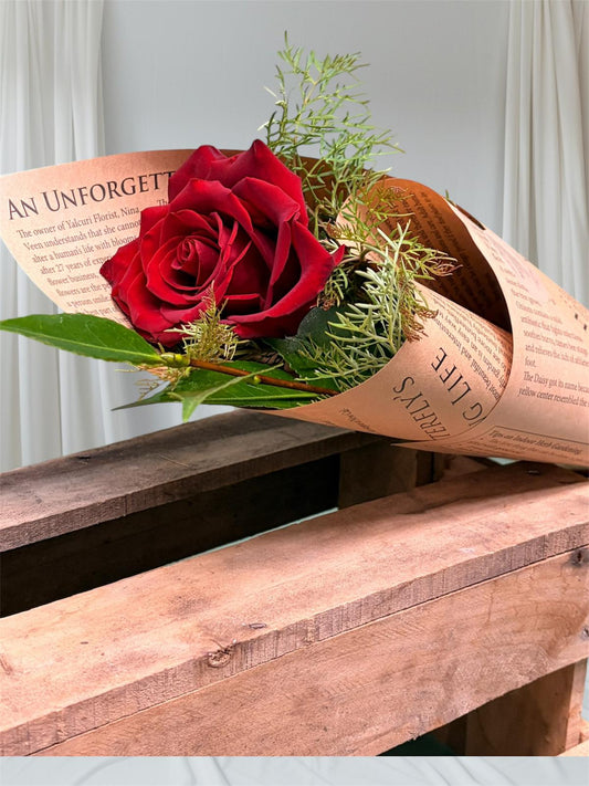 Single Stem Rose + Foliage