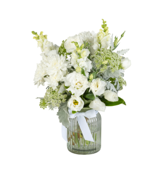 Stunning White Flower Bouquet in vase