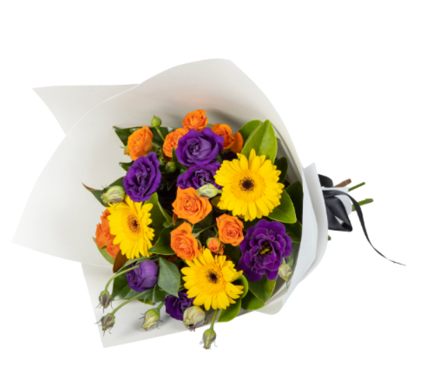 Yellow, Purple and Orange Flower Bouquet